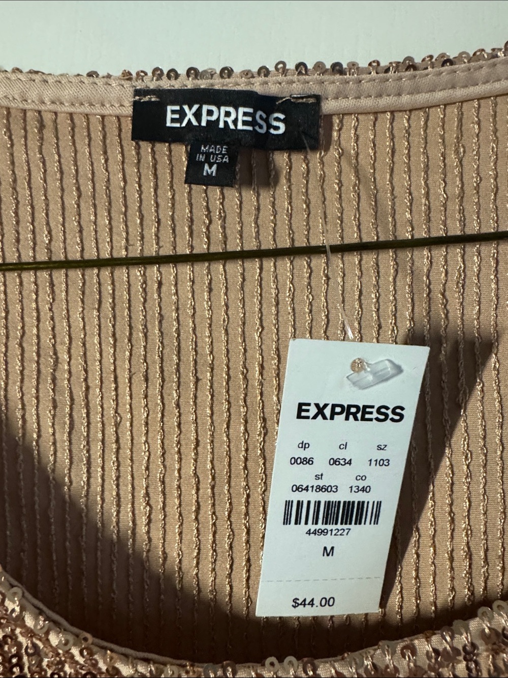 Express Rose Gold Sequin Tank Top - Picture 2 of 5